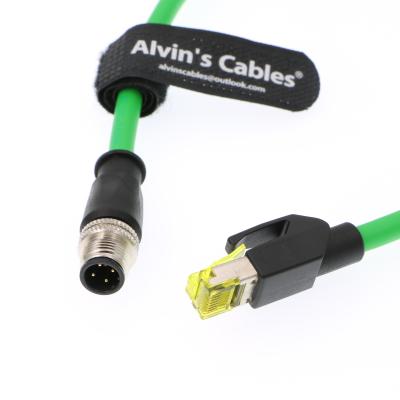 Pin M12 4 RJ45 ao cabo codificado D industrial CAT5 da rede da posição do cabo ethernet 4 protegido