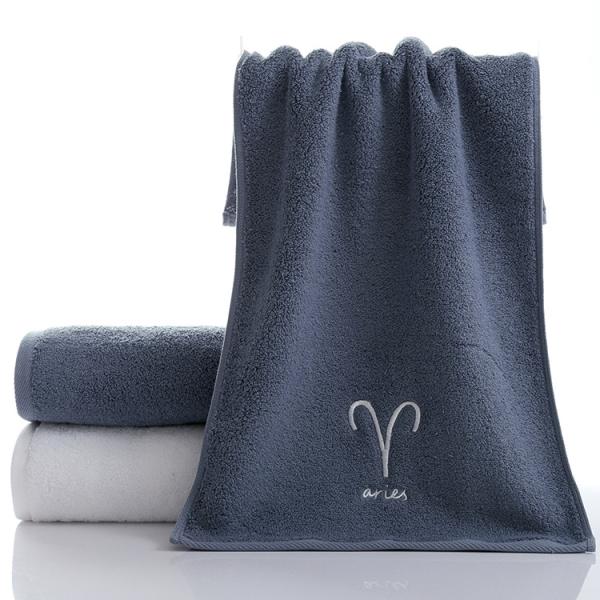 Pure Cotton Towel Set Embroidery Logo Constellation Design Ideal Gift for Couples
