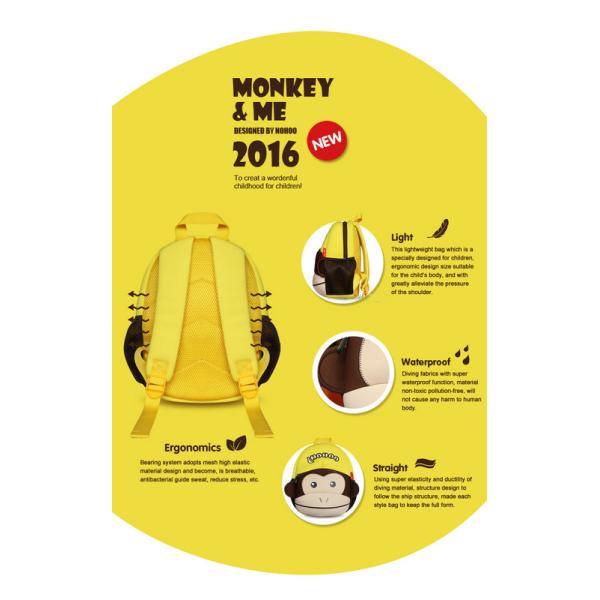 Personalized Toddler Monkey Backpack For Children / Baby / Kids