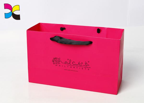 Window And Small Handle Printed Paper Bags For Chain Store / Supermarket