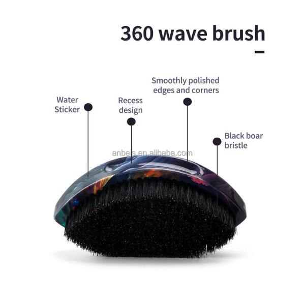 Custom Wooden Boar Bristle 360 Wave Brush for Hair and Beard