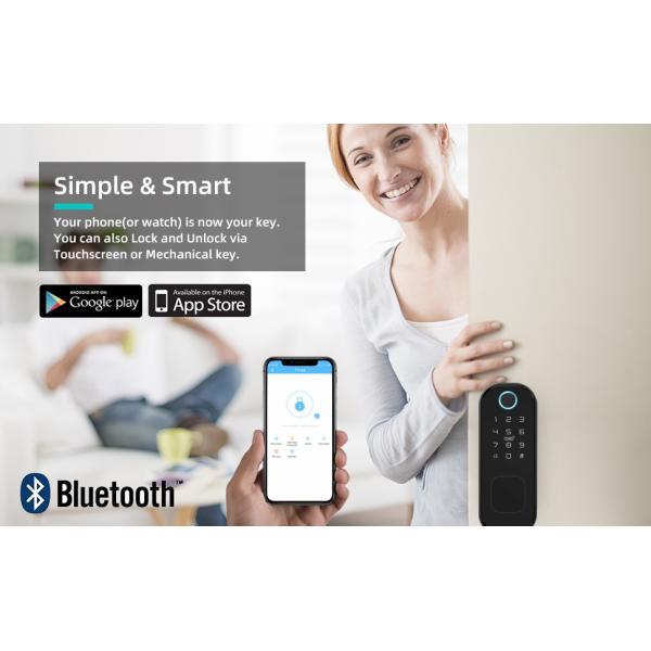 Wireless Smart Fingerprint Door Lock Surface Mounted Rim Door Lock
