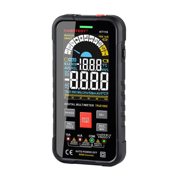 HT116 デジタルマルチメーター 9999 自動回数計 1000V 10A テストメーター オム Hz 容量 リアル RMS スマート マルチテスト