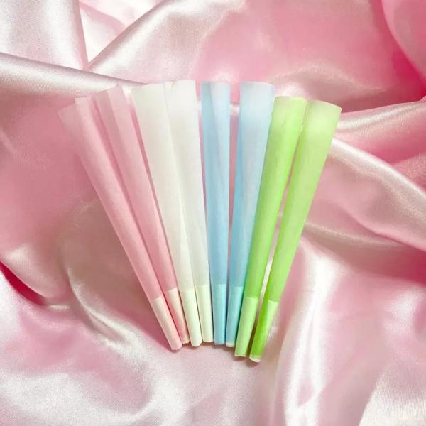 Gold Foil Tips King Size Pre Rolled Cones Colored Rolling Paper Custom Printed