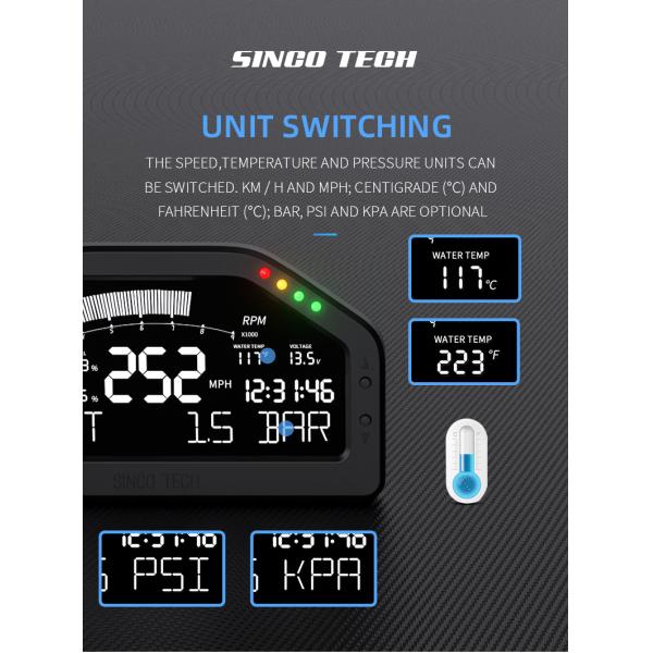 датчик Temp воды цифров экрана LCD корабля 12v для гоночной машины