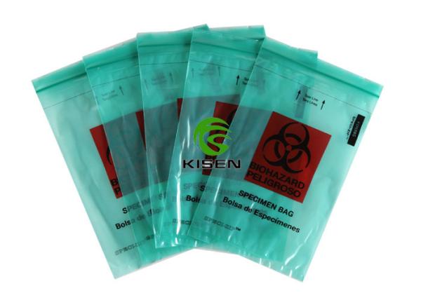 Sealed Biohazard Specimen Transport Bags , Gravure Printing Zipper Plastic Bag