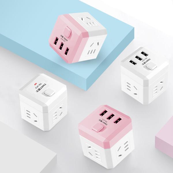 гнездо куба силы 2500W 230V с 3 умными портами USB