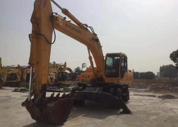 Peso original 21800kg de Hyundai 220 da máquina escavadora da roda de mão de Coreia segunda