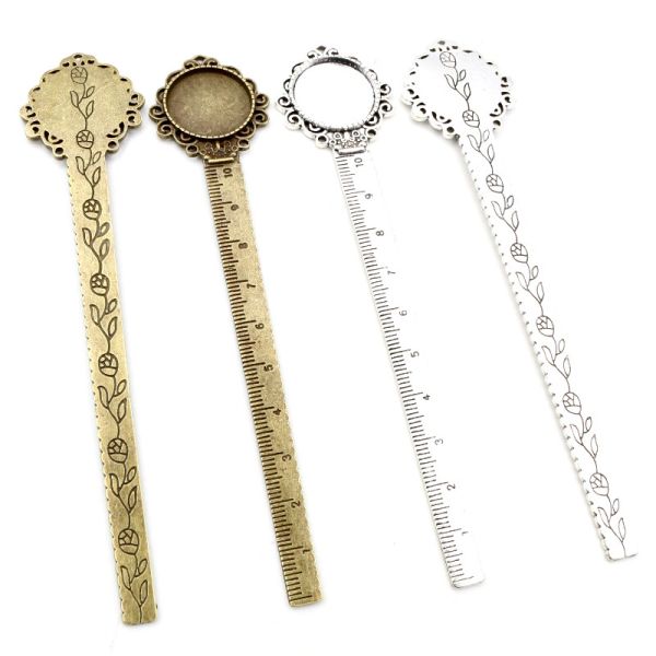 Sublimation Ruler Bookmark Base Tray Cabochon Base Blanks Settings And Glass Cabochon Cameo DIY Jewelry Making Accessories