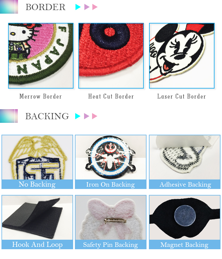 Custom Personalized Logo Embroidered Patches Any Shape Iron on Sew on Hook and Loop Patch