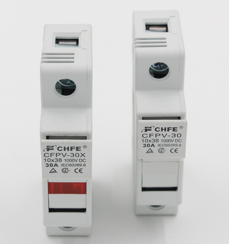 10X38 1A to 32A 1000V DC Solar PV Fuse Holder GPV Thermal Porcelain Fuse Base Switch with Indicator Lamp