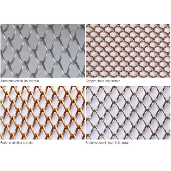 Занавесы ячеистой сети металла 8x8mm связи гибкой цепочки золота декоративные