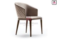 Ash Wood Leg Dining Chair Diamond Stitch For Retaurant/hôtel