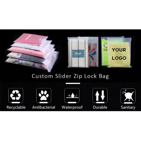 Custom Logo Apparel Zipper Clear Plastic PVC Slider Zipper Bag Cosmetic/Storage bag slider zip lock packing bag zipper