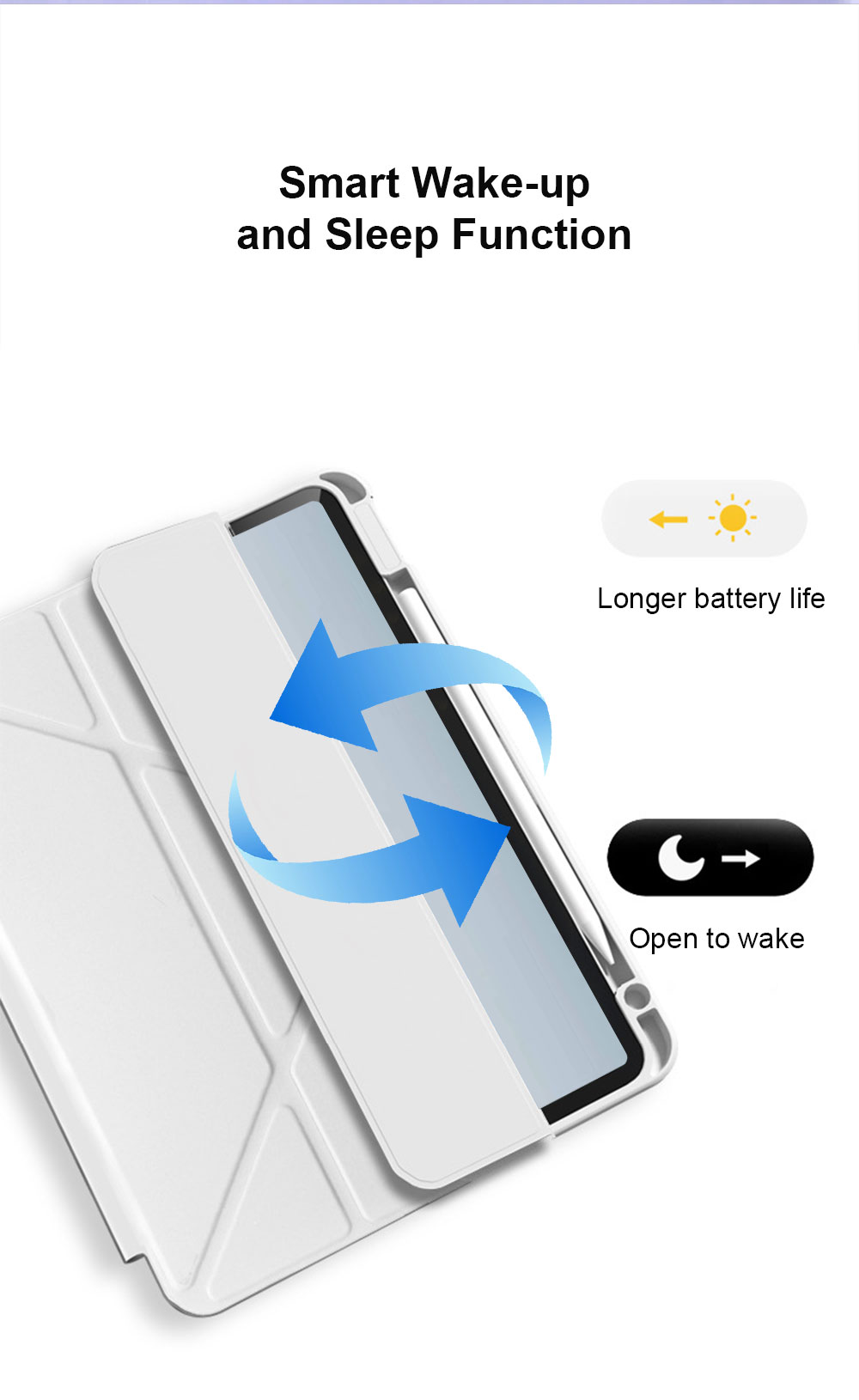 Laudtec Smart Stand PU Leather Case with Soft TPU PC Transparent Back Cover Auto Sleep/Wake for iPad Air 13 2025