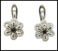 Cz Pedra Tamanho 1.0-1.25mm Níquel livre Zirconia cúbica 925 Brincos de prata com Design Flor Brincos de prata esterlina rosa