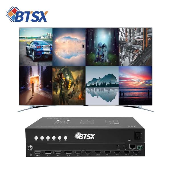 4K60 Resolution Adaptive Video Splitter  8 Inputs 1 Output Multi-viewer Professional Grade CCTV Monitoring Picture Synthesizer