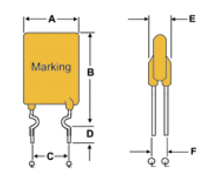 16V 30V 42V 60V 72V PPTC Resettable Fuse Thermistor For USB Hub, Ports And Peripherals