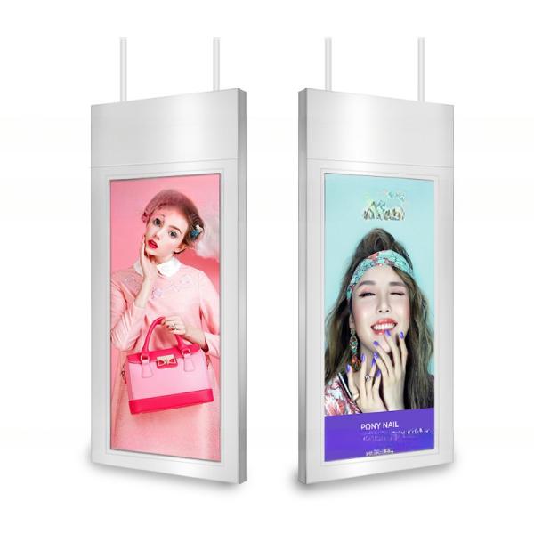 montagem de teto de alto brilho LCD de dois lados de 50 49 polegadas totem de publicidade digital com porta USB