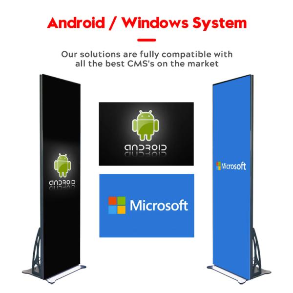 3 в 1 SMD2121 Tube Chip Color LED Poster Screen с полноэкранным дисплеем и Wifi Control 65 дюймов