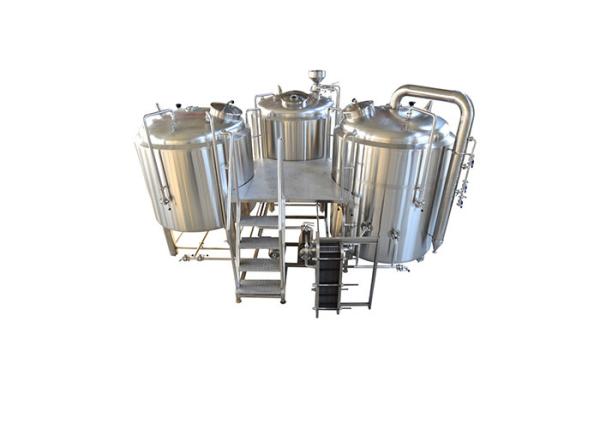 Beer Making Machine 3 Vessel Brewhouse Fabricated 2.0MM Thickness SS304 Red Copper