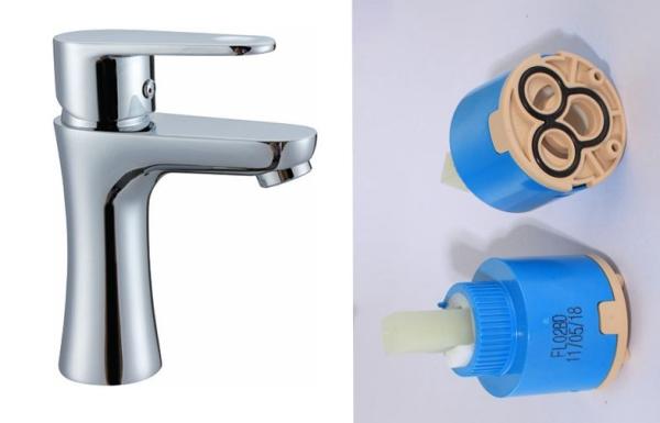 Chrome Polished Single Hole Bathroom Sink Faucet / One Handle Ceramic Mixer Taps