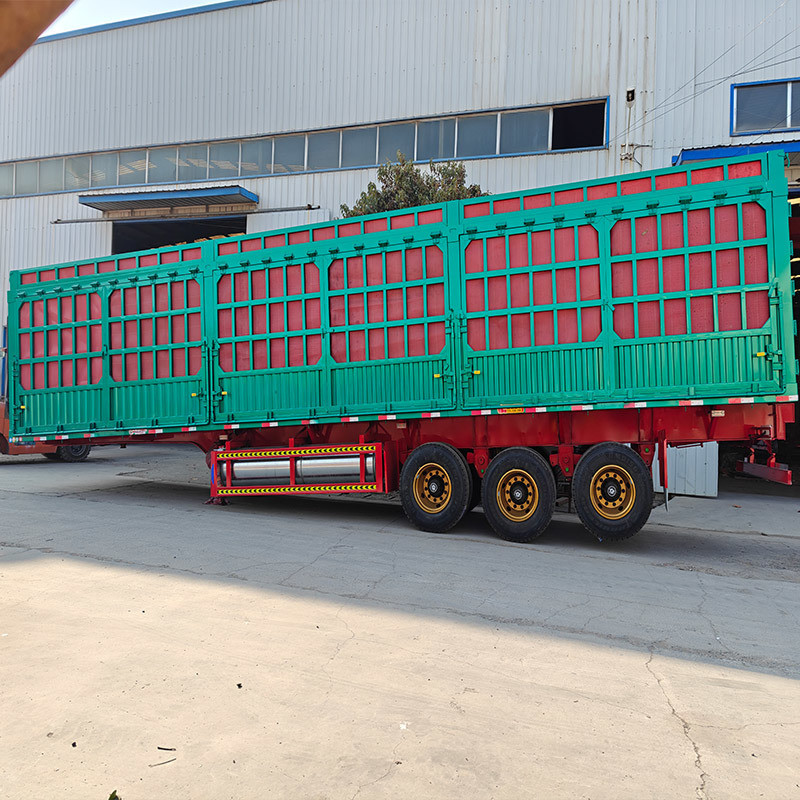 3 Axles Storehouse Trailer Fence Cargo Semi-Trailer with No ABS Anti-lock Braking System