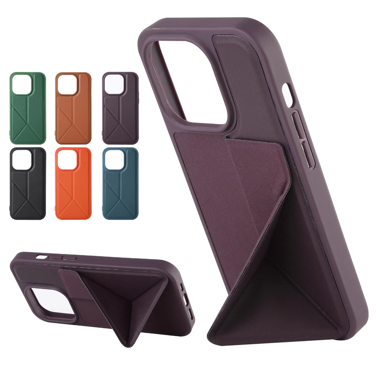 For 15 Pro Max TPU+PC Case Stand Design Waterproof Shockproof Protective Mobile Phone Case