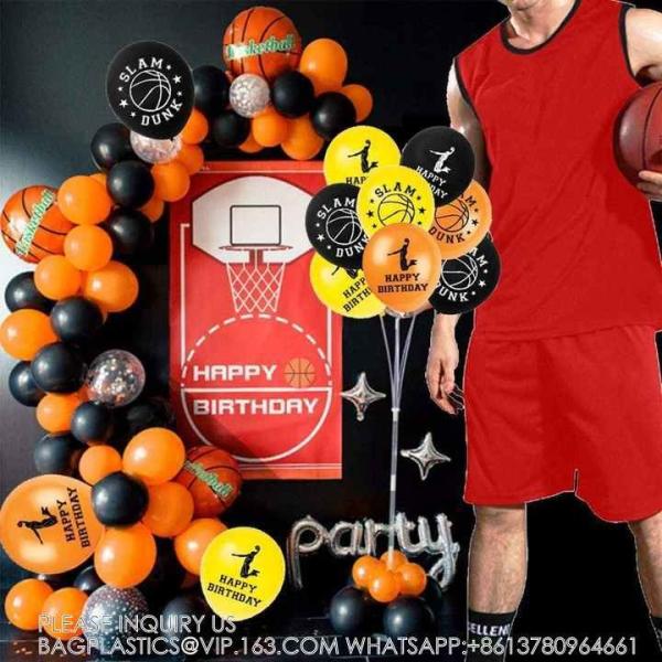 Wholesale Birthday Basketball Theme Party Supplies 9 Inch Plate 10 People Set Party Decoration