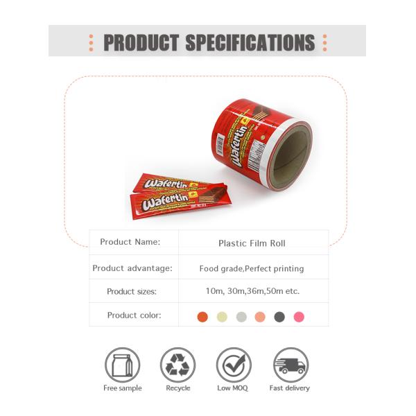 Custom Printed Aluminum Foil Laminated Energy Bar/Chocolate Packaging Roll Films BOPP Adhesive Film