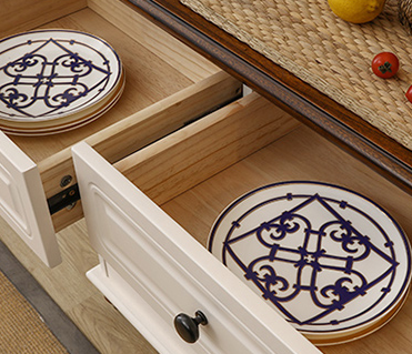 Mediterranean Concise style dining room furniture wood sideboard