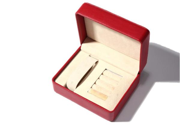 High End Women Leather Jewelry Box Red Inside Velvet Insert Custom Luxury Handmade