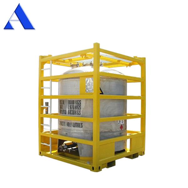 2900L-5000L Capacity Vertical Offshore Tank Container with Lifting Frame Weld Seam Acid Cleaning and Passivation Finish
