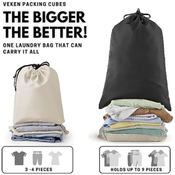 Custom Logo Accepted Unisex Travel Bags 8 Set Packing Cubes with Laundry Bag and Storage