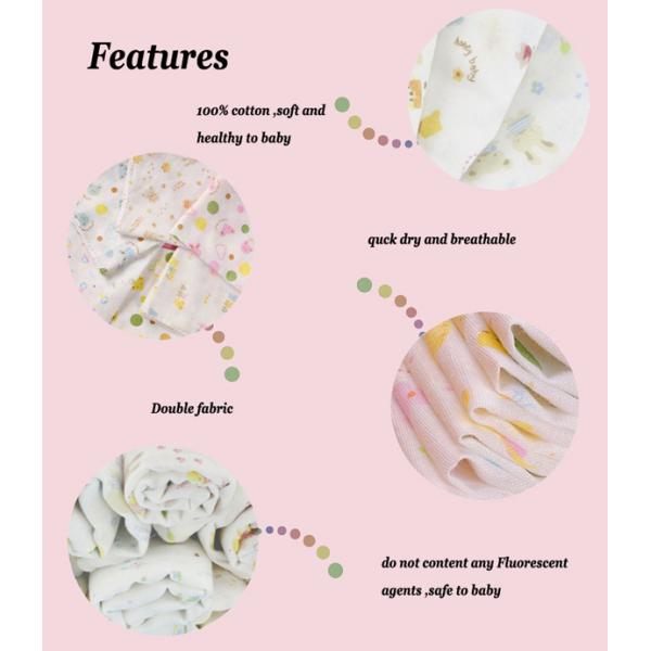 Small Square baby muslin cloths Baby cotton double gauze cartoons handkerchief towel