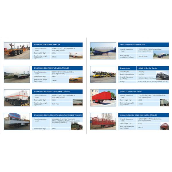 40T New 3 Axle Lorry Container Trailer With 2 Rear / Side Doors And 12R22.5 Model Tire