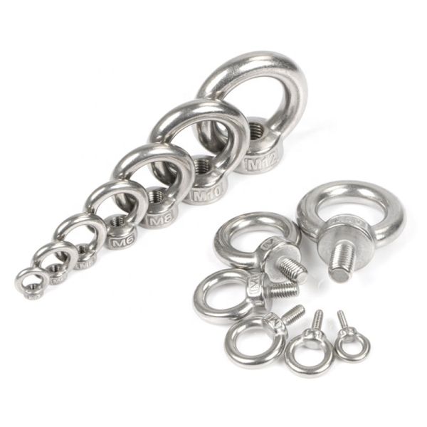 Stainless Steel A2 70 A4 80 DIN580 Triangle Ring Lifting Hook Eye Bolts Passivated Finish