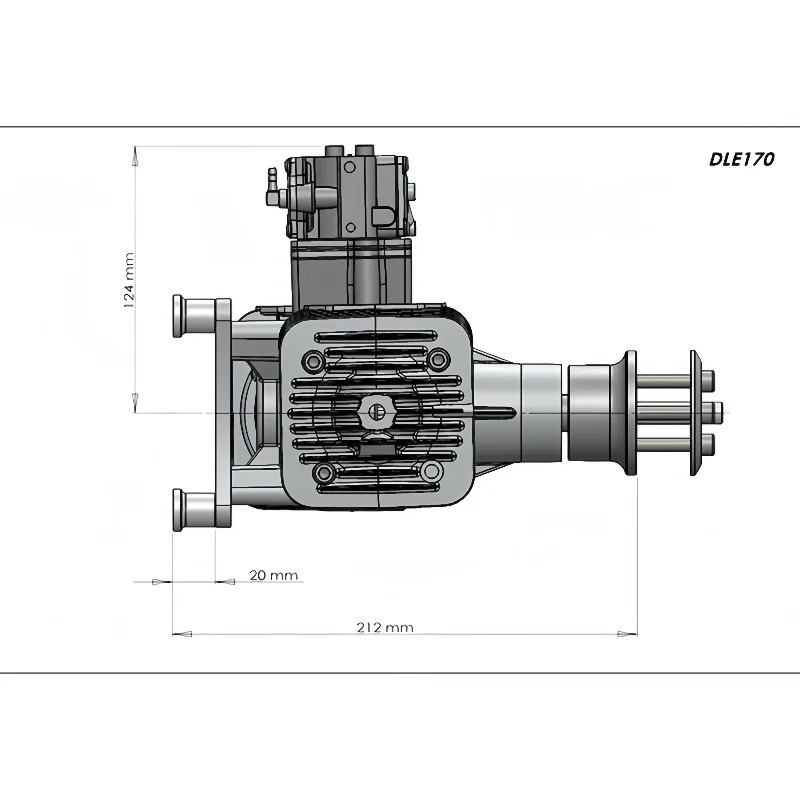 Hot DLE170 Aviation Model Gas Engine Dual Cylinder Two Stroke Side Exhaust Natural Air-Cooled CC Displacement for Drone