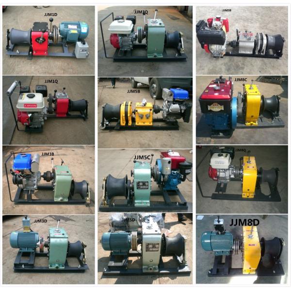 Tower Erection Tools 5 Ton Speedy Diesel Engine Wire Rope Winch For Cable Pulling