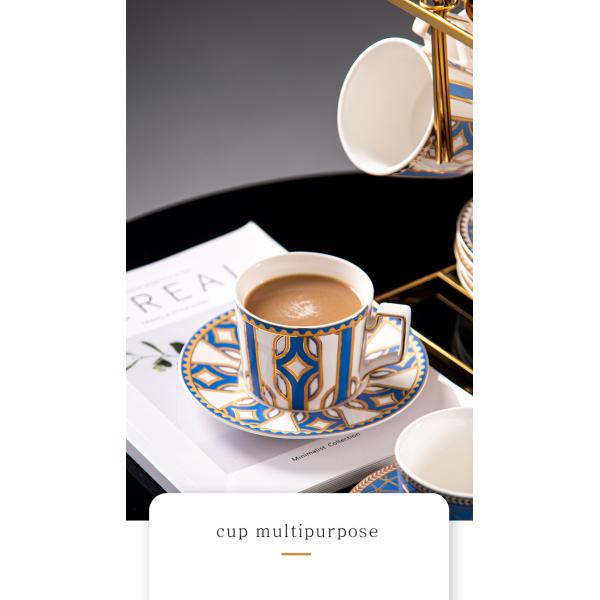 Многоразовый цветочный декальный дизайн фарфоровый стакан и тарелка набор керамический турецкий чайный стакан