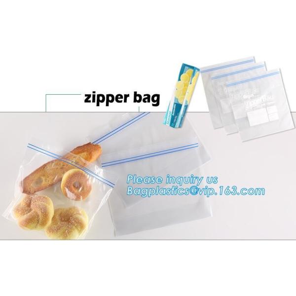 Slider Freezer Custom Transparent LDPE Plastic Waterproof Zip lockk Storage Bag, Slider zipper clear plastic PE POLY water