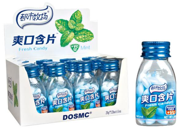 Fresh breath Cooling Pepper mint Vitamin C Sugar free mint candy Bottle pack candy