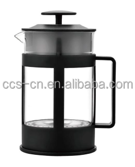 Портативные кофеварки Высококачественный боросиликатный стеклянный кофейный пресс Черный пластиковый французский пресс