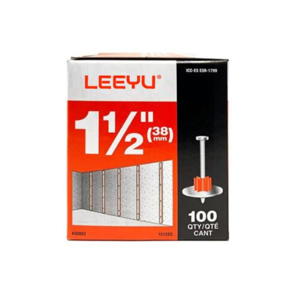 Galvanized 1-1/2 in. / 38mm Drive Pin with Washer 100-Pack Point Cut Point Sharp Point