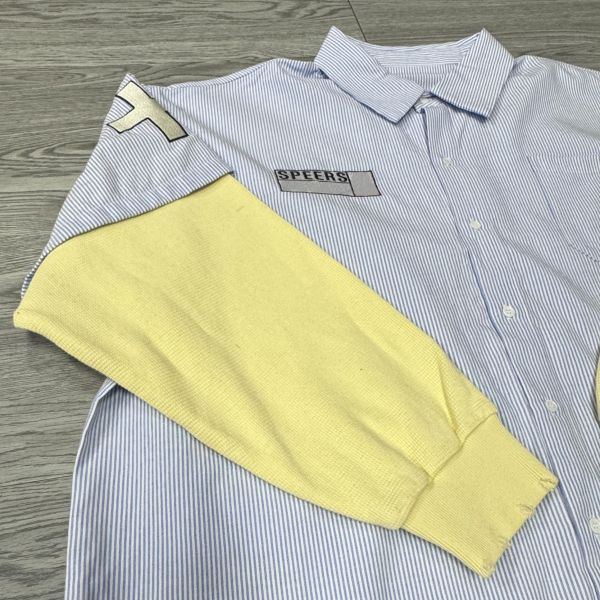 Custom Cropped Streetwear Striped Waffler Polyester Double Layer Camisas De Hombre Heavyweight Embroidered Printed T Shirt