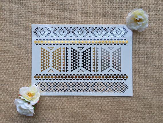 Metallic temporary tattoo
