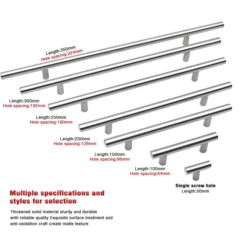 Modern Minimalist Stainless Steel T-shaped Handles for Bedroom Furniture Cabinet Doors and Drawers