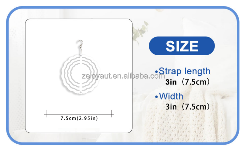 ZELOYAUT 24H-shipping Customizable Sublimation Wholesale Wind Spinner Blanks 3Inch Aluminum Spinners - DIY for Home DecoR