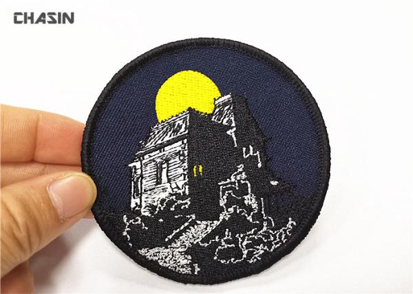Heat Seal Backing Bee Embroidered Badge Patch Twill Fabric Merrow Border For Bag