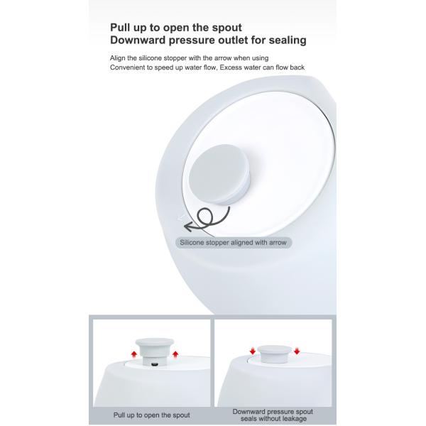 Dispensador de botellas de agua para perros para exteriores de 550 ml de 19 onzas, de color blanco, plegable, alimentador de agua para perros